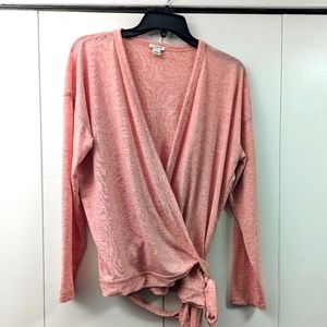 JCrew Size XL Heathered pink wrap top